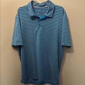 Men's Blue Striped Polo Shirt